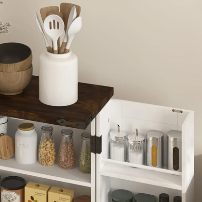Stylish Farmhouse Cabinet with Adjustable Shelves - Sturdy Storage Solution by HOMCOM