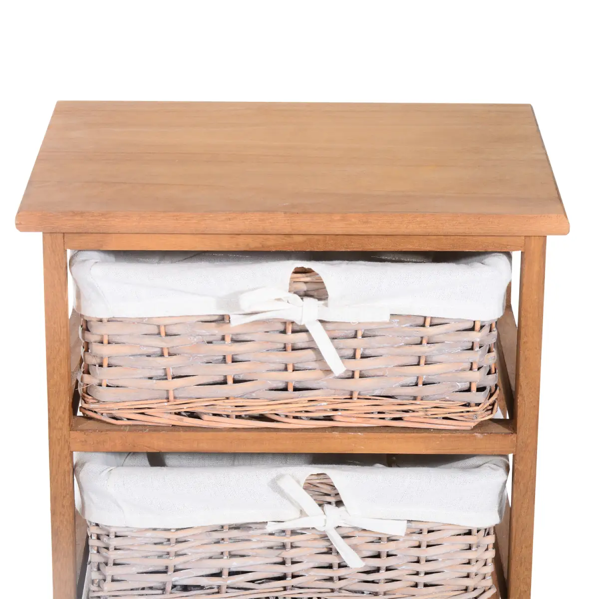 5-Drawers Storage Unit Wooden Frame W/ Wicker Woven Baskets by HOMCOM
