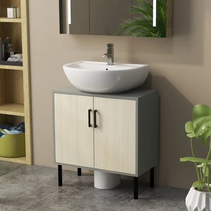 kleankin Bathroom Sink Cabinet, Under Sink Basin Storage Cupboard with Shelf by kleankin