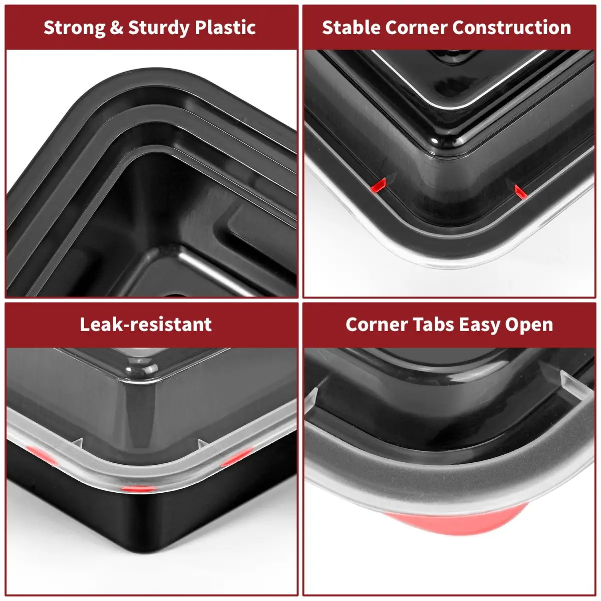 VINSANI 30pk 2 COMPARTMENTS MEAL PREP CONTAINERS 1010476 by Vinsani