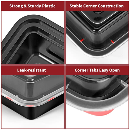 VINSANI 30pk 2 COMPARTMENTS MEAL PREP CONTAINERS 1010476 by Vinsani