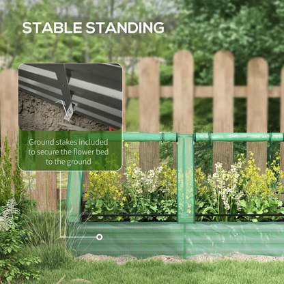 Outsunny Raised Garden Bed Planter Box with Greenhouse, Green and Dark Grey by Outsunny