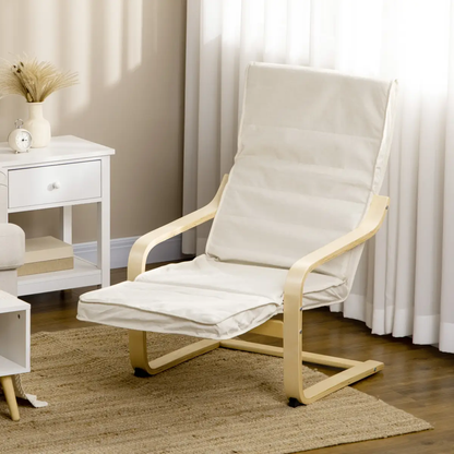 Lounge Chair Recliner Adjustable Footrest Home Cream White by HOMCOM