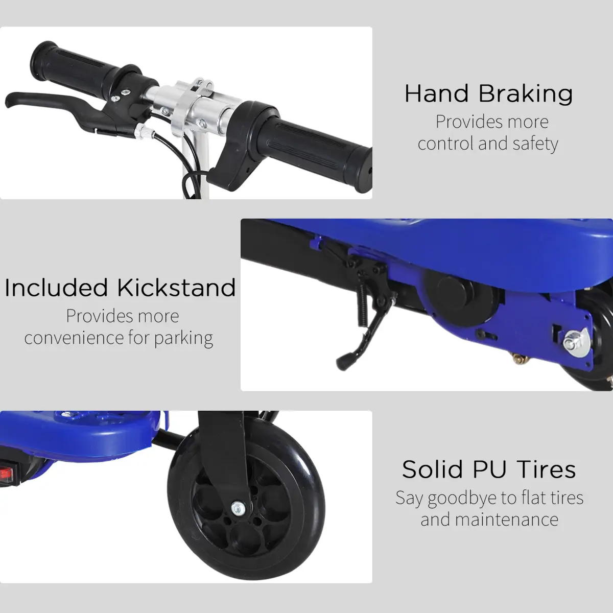 Folding Kids Electric Scooter 7-14 Adjustable Battery Power PU Wheels HOMCOM by Unbranded
