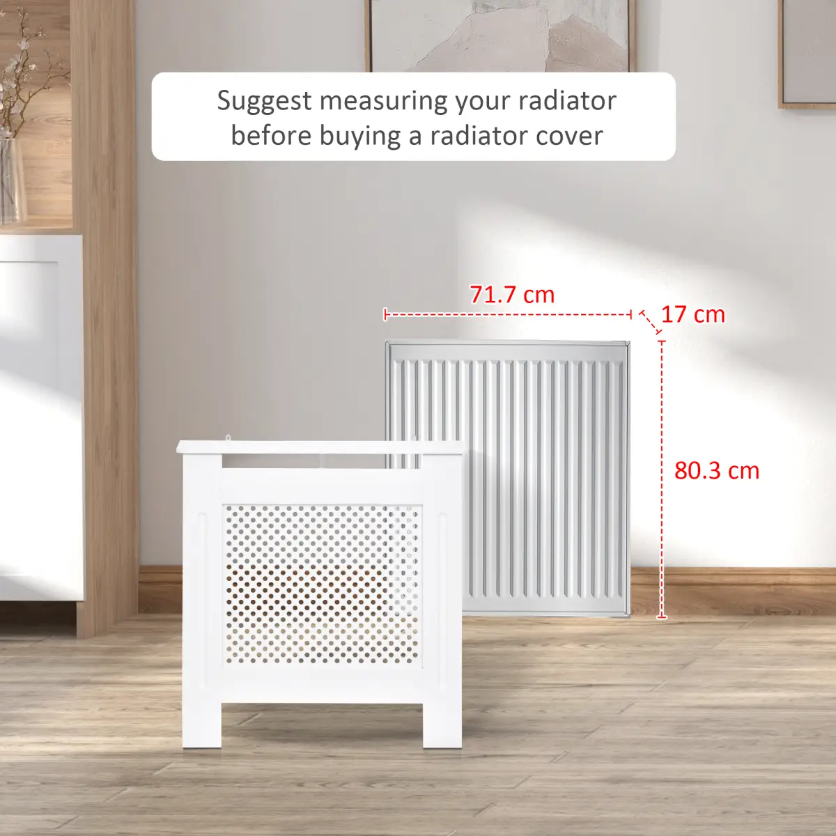 78Lx19Wx82Hcm Radiator Cover Heating Cabinet Grill Style Diamond Design by HOMCOM