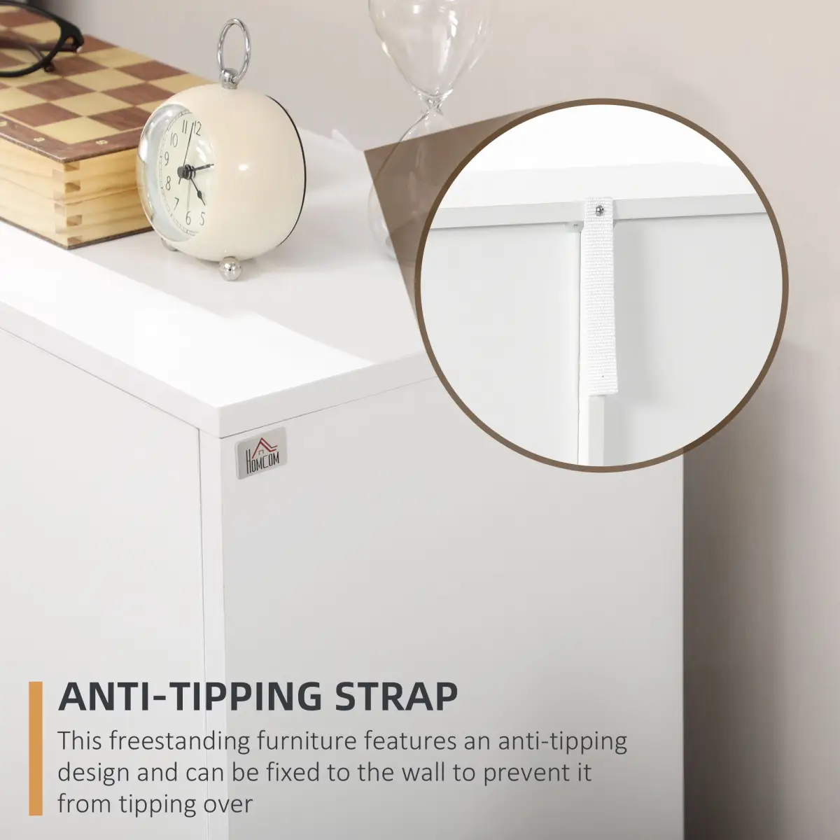 Modern Storage Cabinet Organizer with 4 Drawers and 1 Shelf, White by HOMCOM