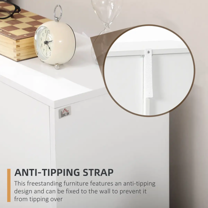 Modern Storage Cabinet Organizer with 4 Drawers and 1 Shelf, White by HOMCOM