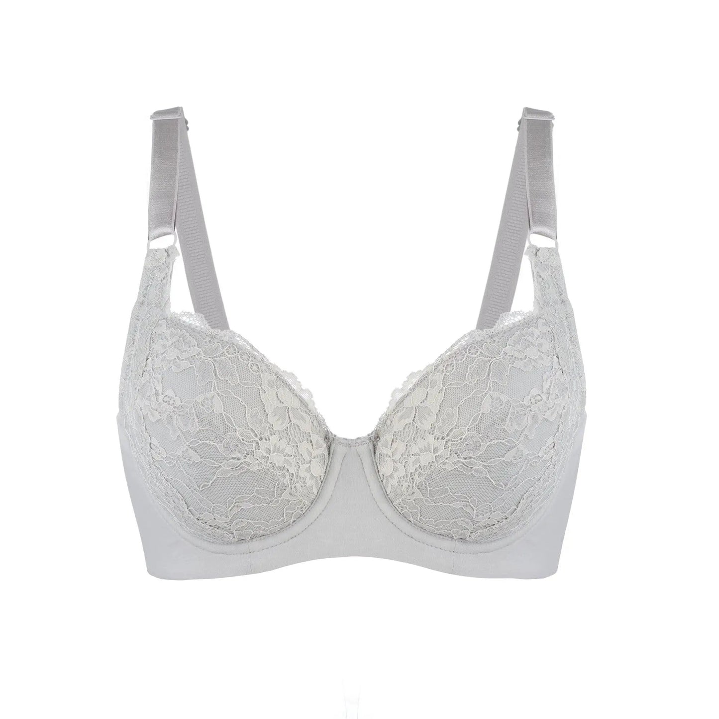 Mercury - Lace Silk & Organic Cotton Plunge Bra by Juliemay Lingerie