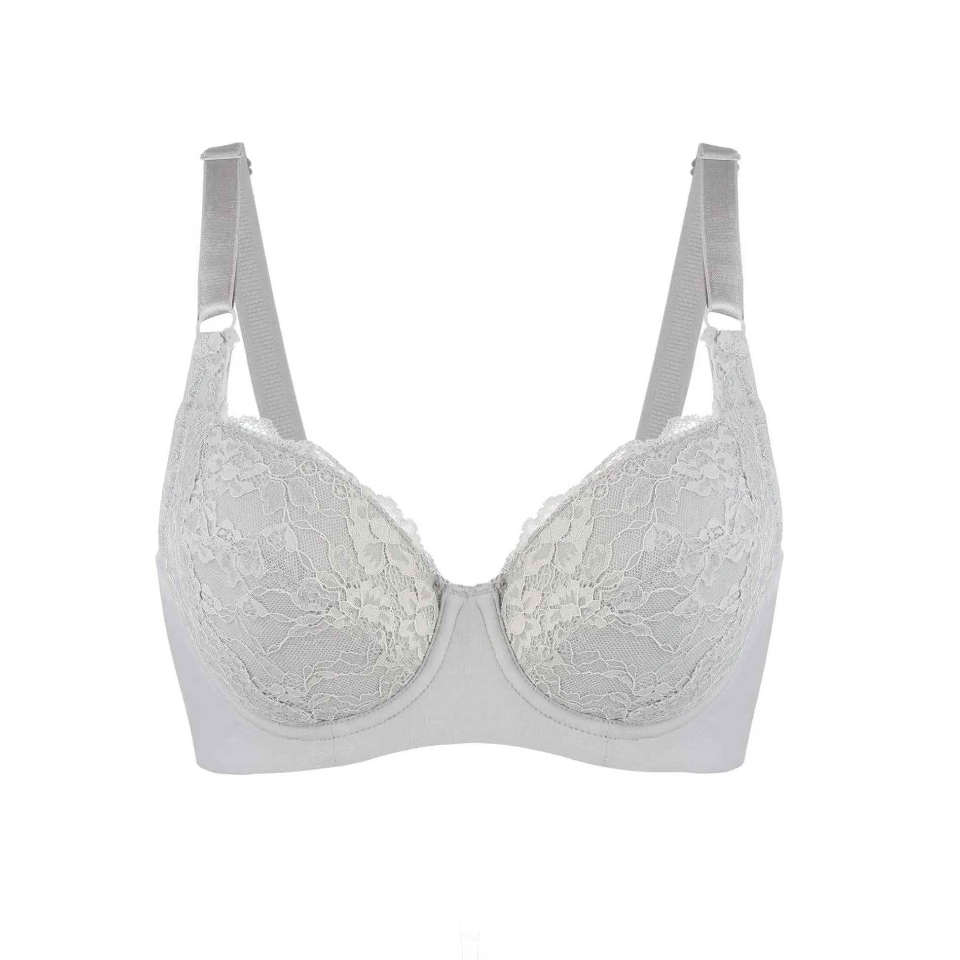 Mercury - Lace Silk & Organic Cotton Plunge Bra by Juliemay Lingerie