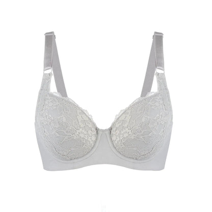 Mercury - Lace Silk & Organic Cotton Plunge Bra by Juliemay Lingerie