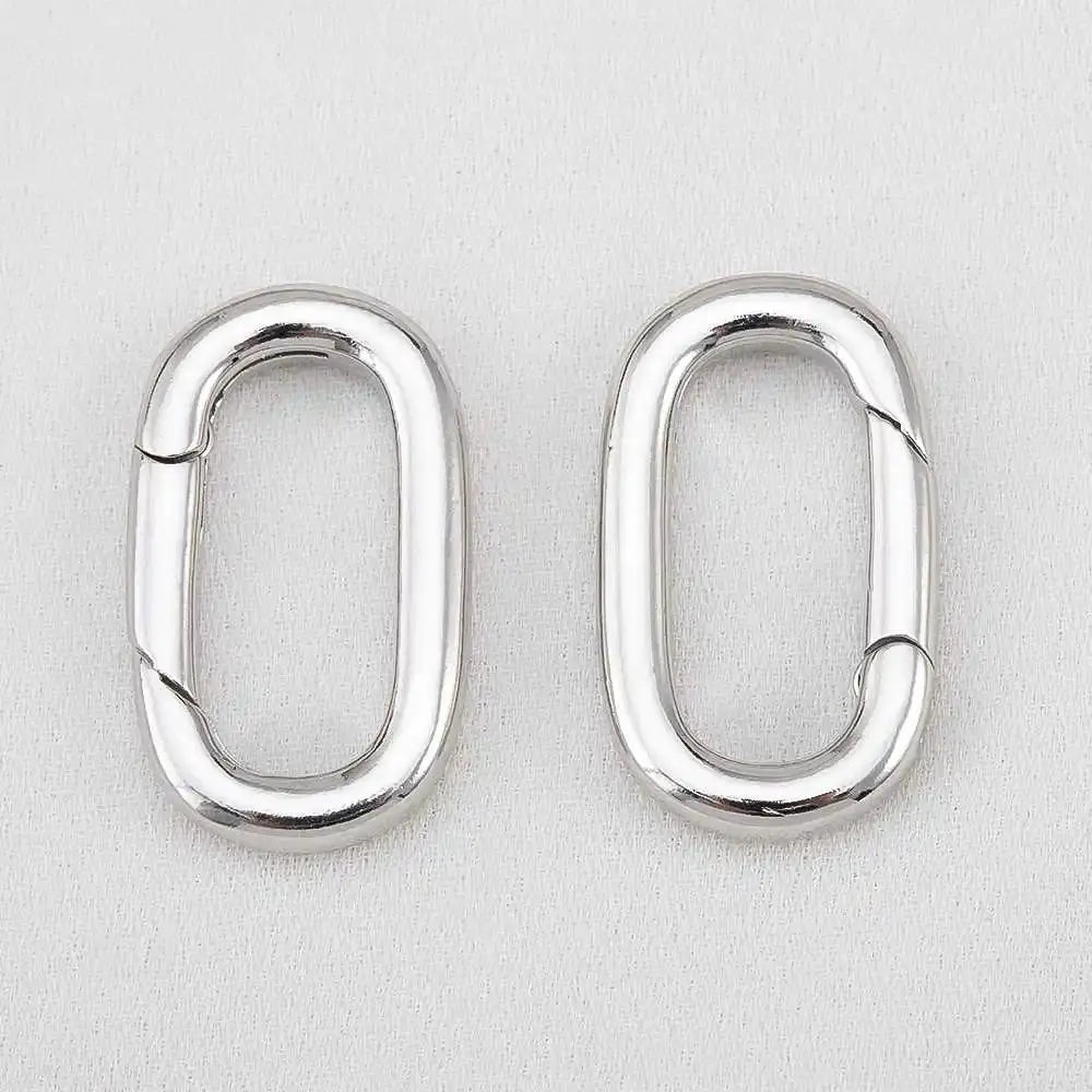 2pcs 18K Gold Plated Filled Oval Carabiner Necklace Clasps Spring Ring Pearl Enhancer Connector for DIY Jewelry Bracelet Making by All Mart Bristol Ltd