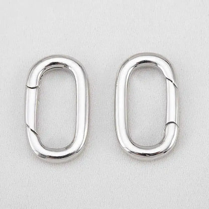 2pcs 18K Gold Plated Filled Oval Carabiner Necklace Clasps Spring Ring Pearl Enhancer Connector for DIY Jewelry Bracelet Making by All Mart Bristol Ltd
