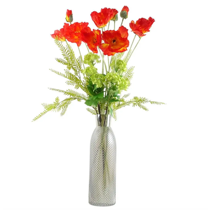 50cm Smoke Grey Diamond Tall Glass Vase by Leaf