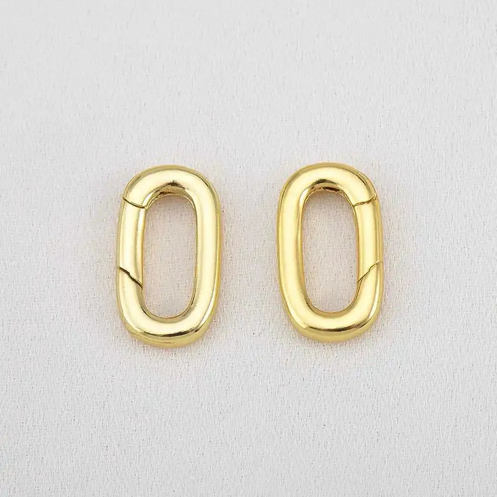 2pcs 18K Gold Plated Filled Oval Carabiner Necklace Clasps Spring Ring Pearl Enhancer Connector for DIY Jewelry Bracelet Making by All Mart Bristol Ltd