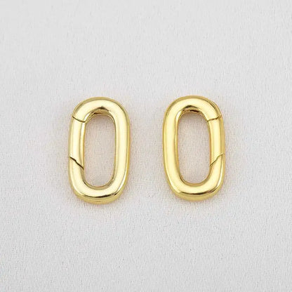 2pcs 18K Gold Plated Filled Oval Carabiner Necklace Clasps Spring Ring Pearl Enhancer Connector for DIY Jewelry Bracelet Making by All Mart Bristol Ltd