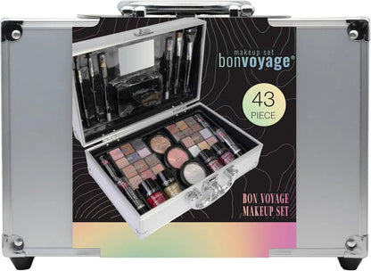 Ultimate Makeup Kit - All-in-One Portable Set with Lipsticks, Eyeshadows, Blush, Nail Polish, Mirror & Brushes in Stylish Metal Train Case by All Mart Bristol Ltd