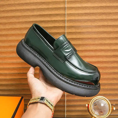 Business Formal Britishstyle Glossy Heightincreasing Leather Shoes by Dropshipman