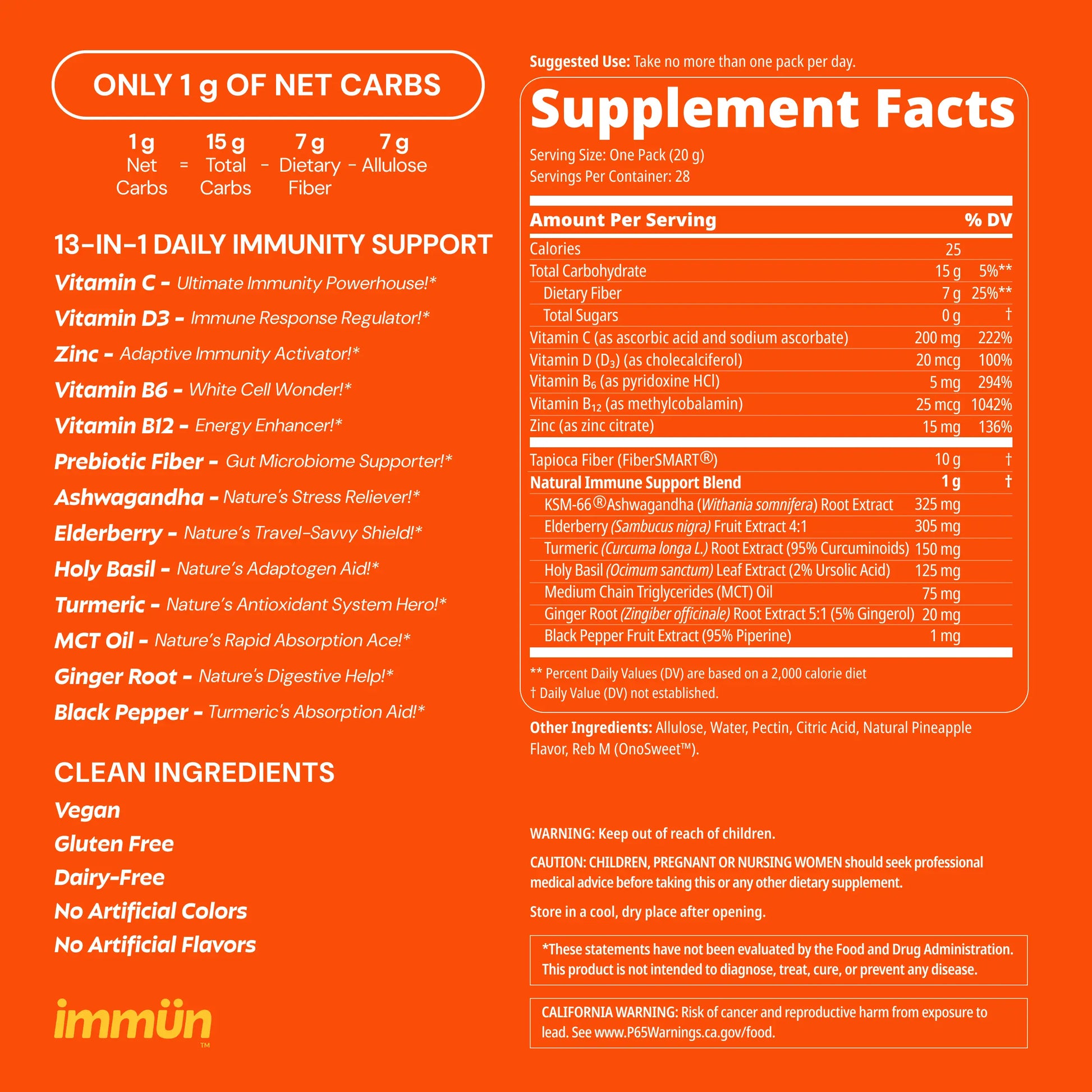 Immün 13-In-1 Immunity Gummies (Sour Pineapple): Daily Immune Defense Supplement with 13 Clinically Studied Ingredients: Vitamin C, D3, Zinc, Ashwagandha KSM-66, Elderberry, Prebiotics, Adaptogens, Gluten Free, Vegan, Third Party Tested by All Mart Bristol Ltd