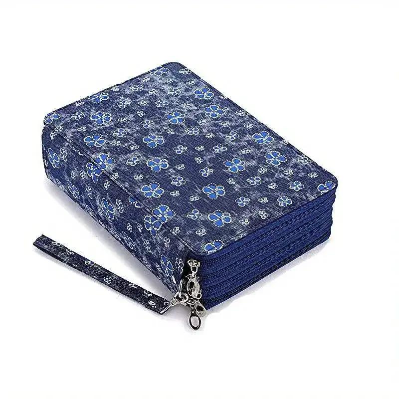 200 Hole Portable Canvas Pencil Case, Pencil Stationery Shockproof Storage Bag, Large Capacity Stationery Box by All Mart Bristol Ltd