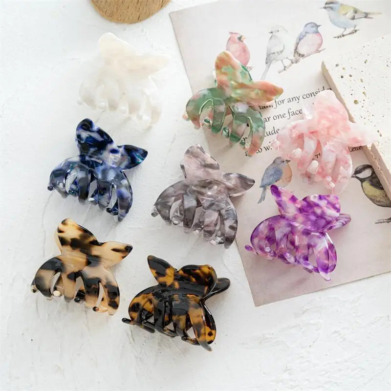 INS Korean Fashion Small Butterfly Catch Acetate Hair Clip Claws Spring Design Hair Accessories For Women Girls by All Mart Bristol Ltd