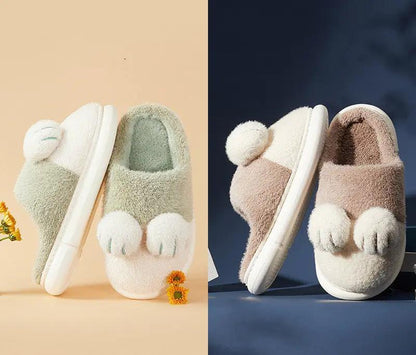 Cat's Claw Cotton Slippers Women Cute Plush by Dropshipman