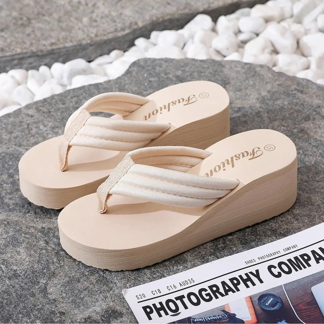 Women's Ultra-High Heel Flip-Flops Summer New Style Non-Slip Slope by Dropshipman