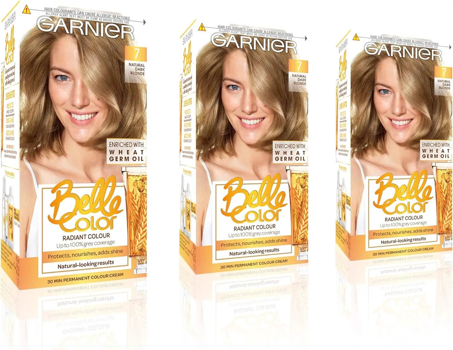 Belle Color Permanent Brown Hair Dye - Natural Looking Color & 100% Grey Coverage - 3 Pack of 5 Natural Brown by All Mart Bristol Ltd
