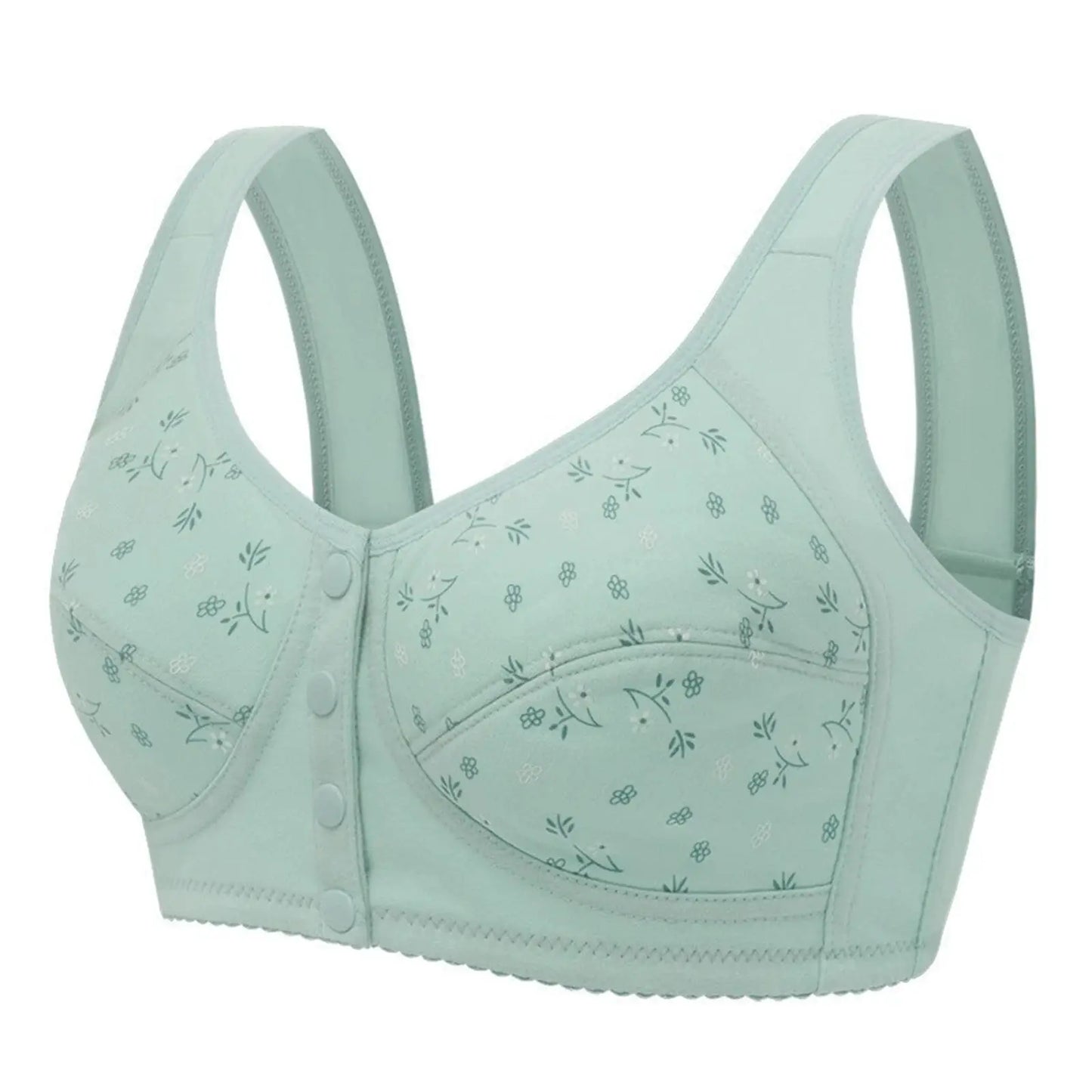 Women's Front Closure Bra Summer Printed Floral Underwear Comfortable Wire-Free Bralette Support U Back Soft Lingerie Apparel by All Mart Bristol Ltd
