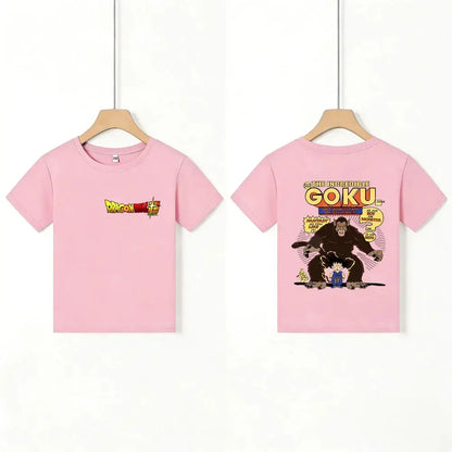 Kids T - Shirt Dragon Ball Goku & Great Ape Print, Cartoon Anime - Themed Casual Cotton Tee for Boys Girls, Cool Graphic Childre by All Mart Bristol Ltd