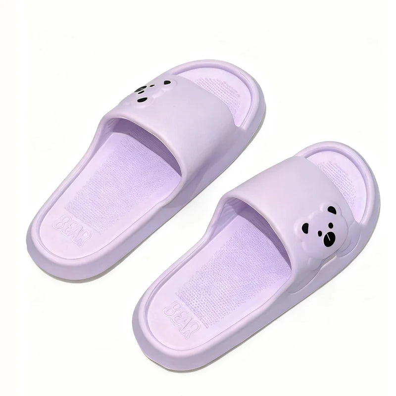 Summer Cartoon Bear Indoor Slippers for Women Lightweight Soft EVA Slides Woman Comfort Home Bathroom Non Slip Slippers by All Mart Bristol Ltd