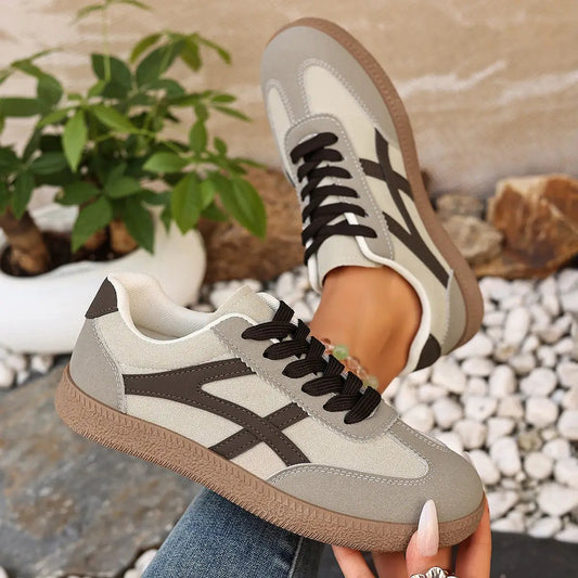 Versatile Lace-up Low-top Athletic Sneakers by Dropshipman