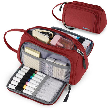 Large Capacity Pencil Case 3 Compartment Stationery Pouches Makeup Bag Storage by All Mart Bristol Ltd