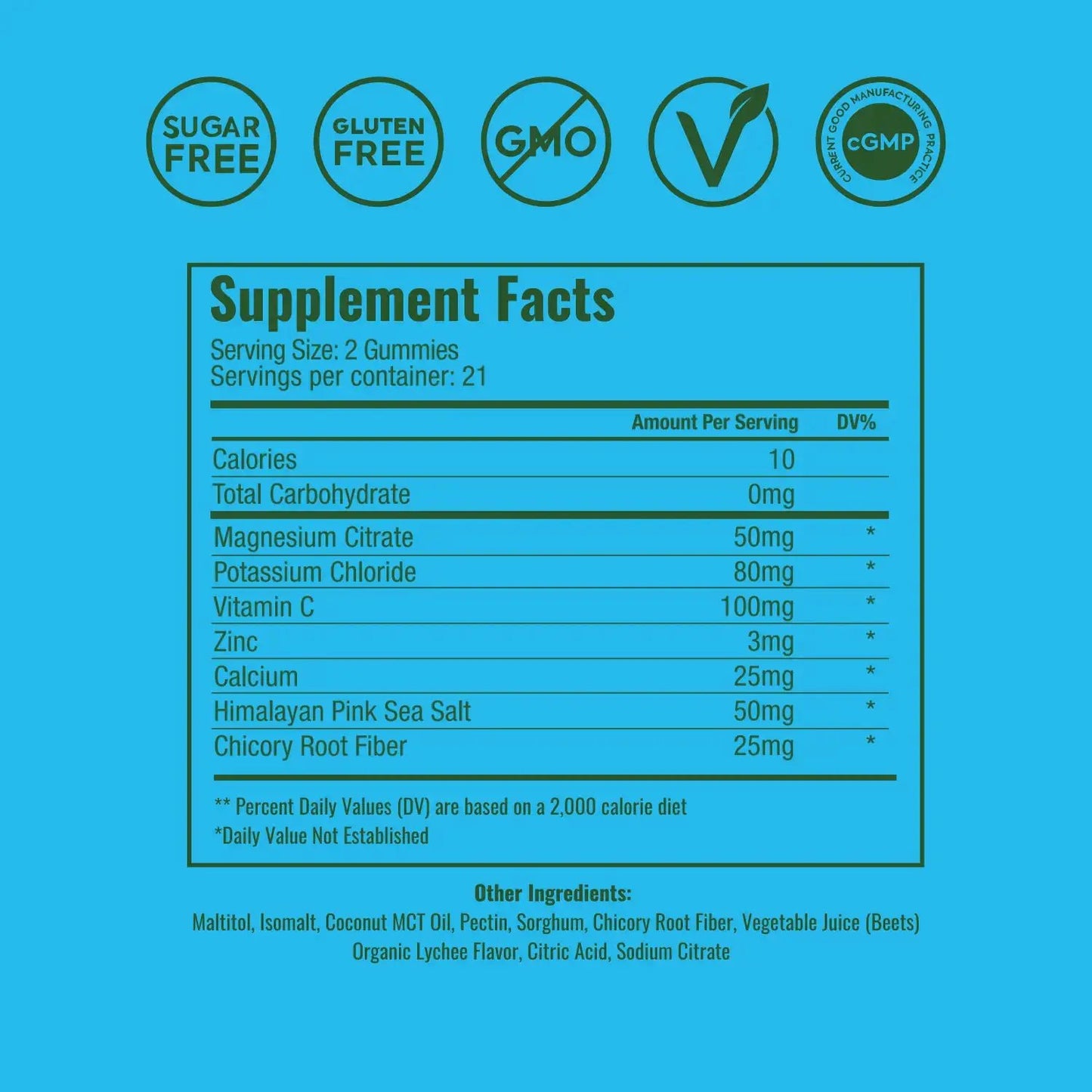 Wonderhydrate Electrolyte Gummies by Plant People - Zero Sugar, Dual-Layer Hydration Gummies - Salty Lychee Flavor by All Mart Bristol Ltd