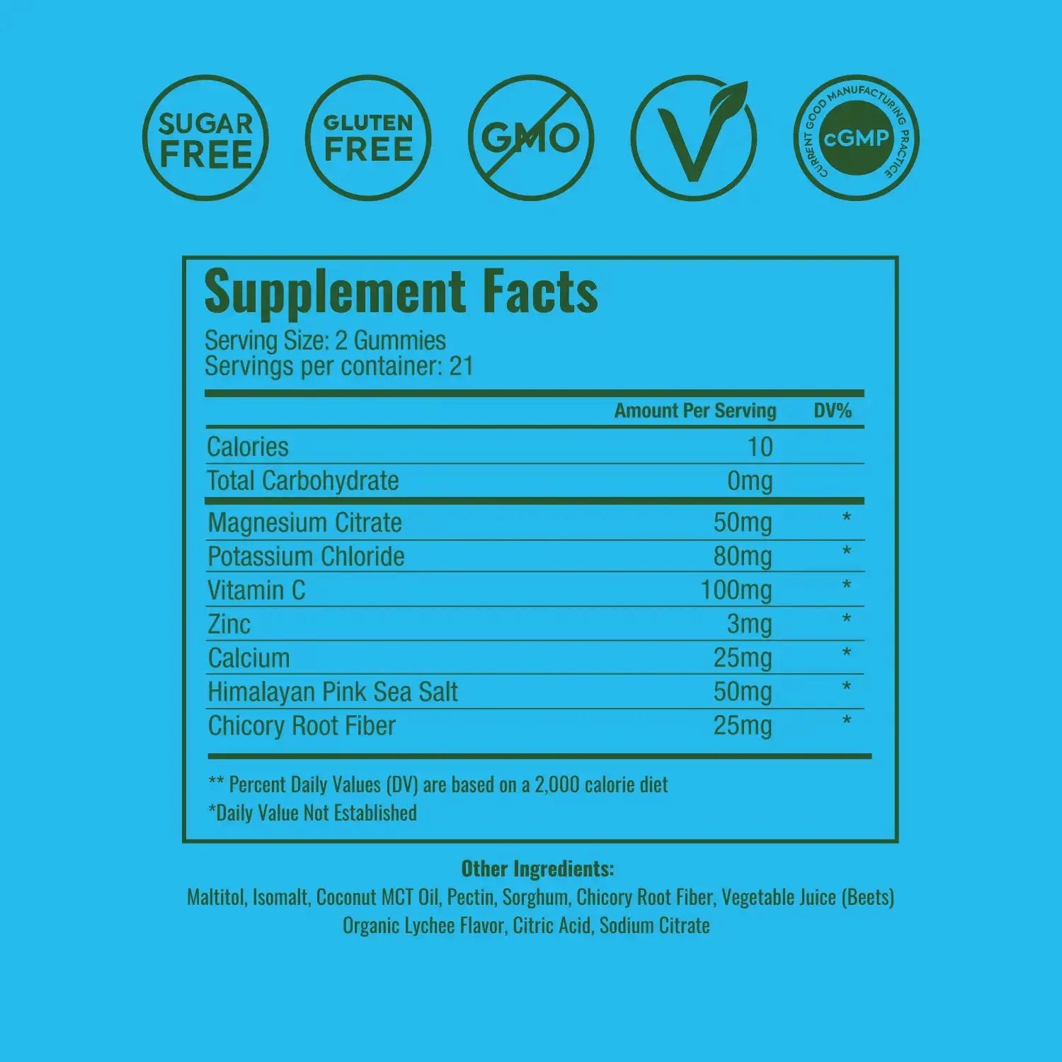 Wonderhydrate Electrolyte Gummies by Plant People - Zero Sugar, Dual-Layer Hydration Gummies - Salty Lychee Flavor by All Mart Bristol Ltd