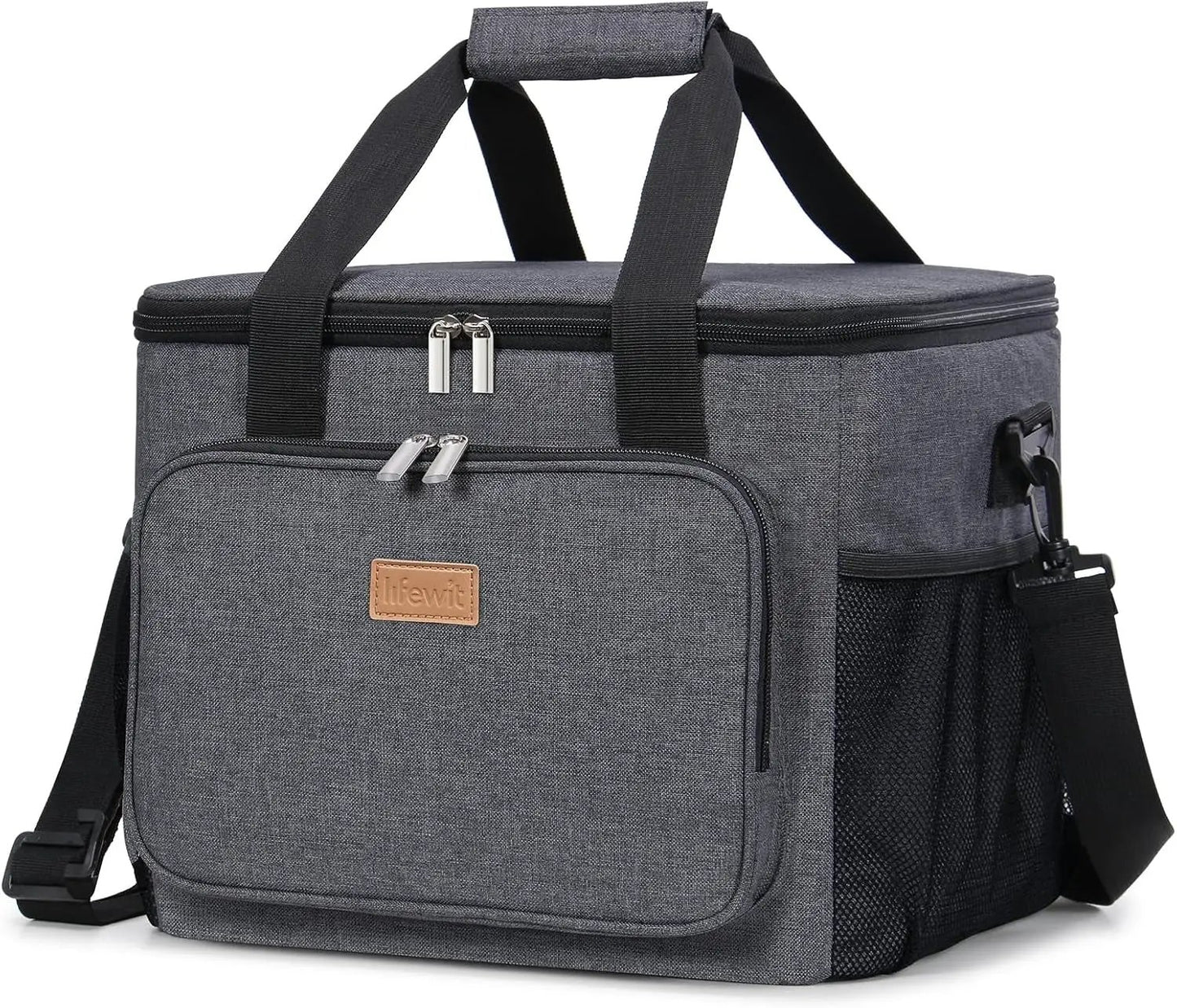 Stylish Black Insulated Lunch Bag - 9L Soft Cooler Tote for Adults, Perfect for 12 Cans by All Mart Bristol Ltd