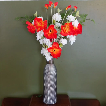 50cm Smoke Grey Diamond Tall Glass Vase by Leaf