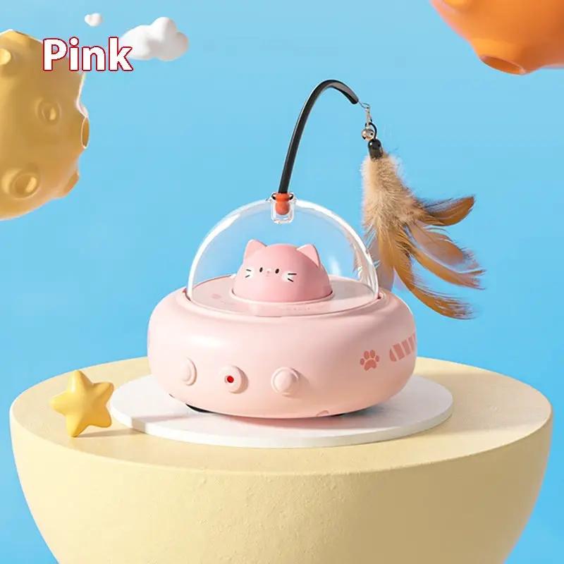 Smart Teaser Cat Toy Electric UFO Cat Teaser Stick With Bell Training Pet Toys Replaceable Feather Interactive Cat Supplies Pet Supplies Pets Products by Dropshipman