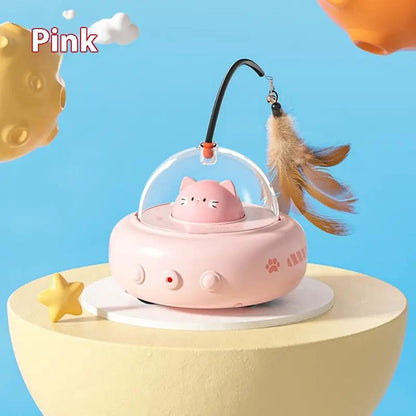 Smart Teaser Cat Toy Electric UFO Cat Teaser Stick With Bell Training Pet Toys Replaceable Feather Interactive Cat Supplies Pet Supplies Pets Products by Dropshipman