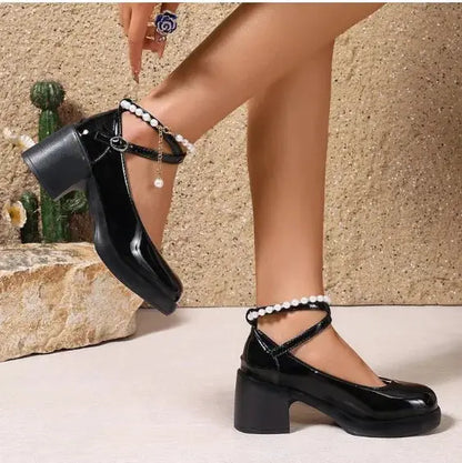 New Women Pumps Shoes Fashion Cross Strap Ladies Shallow Dress Mary Jane Shoes Female Elegant High Heel Footwear Platform Heels by All Mart Bristol Ltd