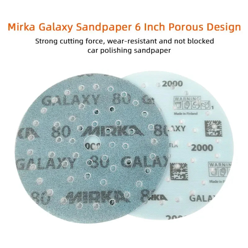 Mirka Galaxy Sandpaper GALAXY 6 Inch 150mm Sandpaper Round Flocking Porous Vacuum Car Polishing Beauty Sandpaper by All Mart Bristol Ltd