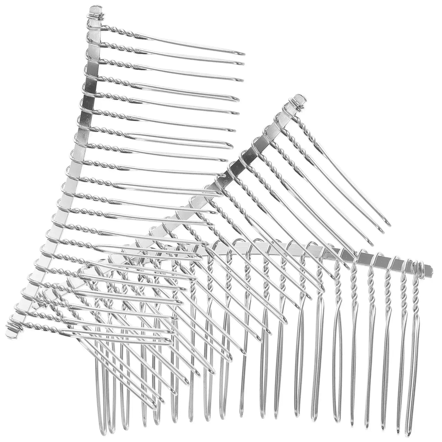 3 Pcs Iron Hair Comb 7 8cm Silver Metal Wire 20 Teeth Bridal Veil Comb Wedding Headdress Craft Hairpiece DIY Accessory For Pins by All Mart Bristol Ltd