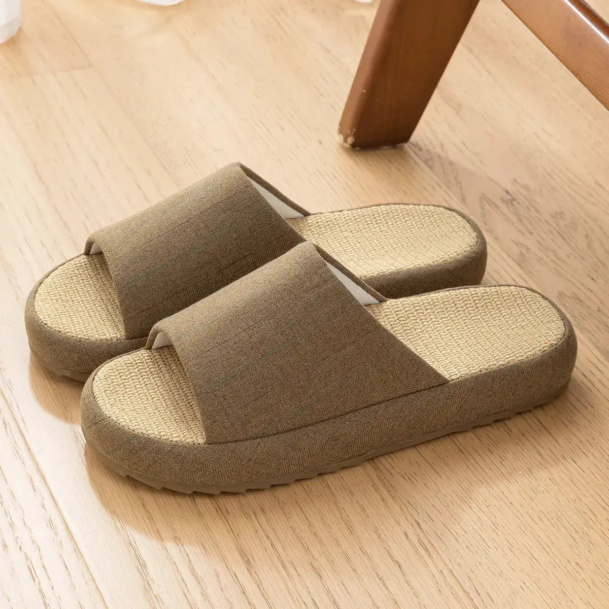 Summer Women Home Slippers Linen Summer Flats Shoes Breathable Sandals Comfortable Non-Slip Soft Slides Indoor Men Slippers by All Mart Bristol Ltd