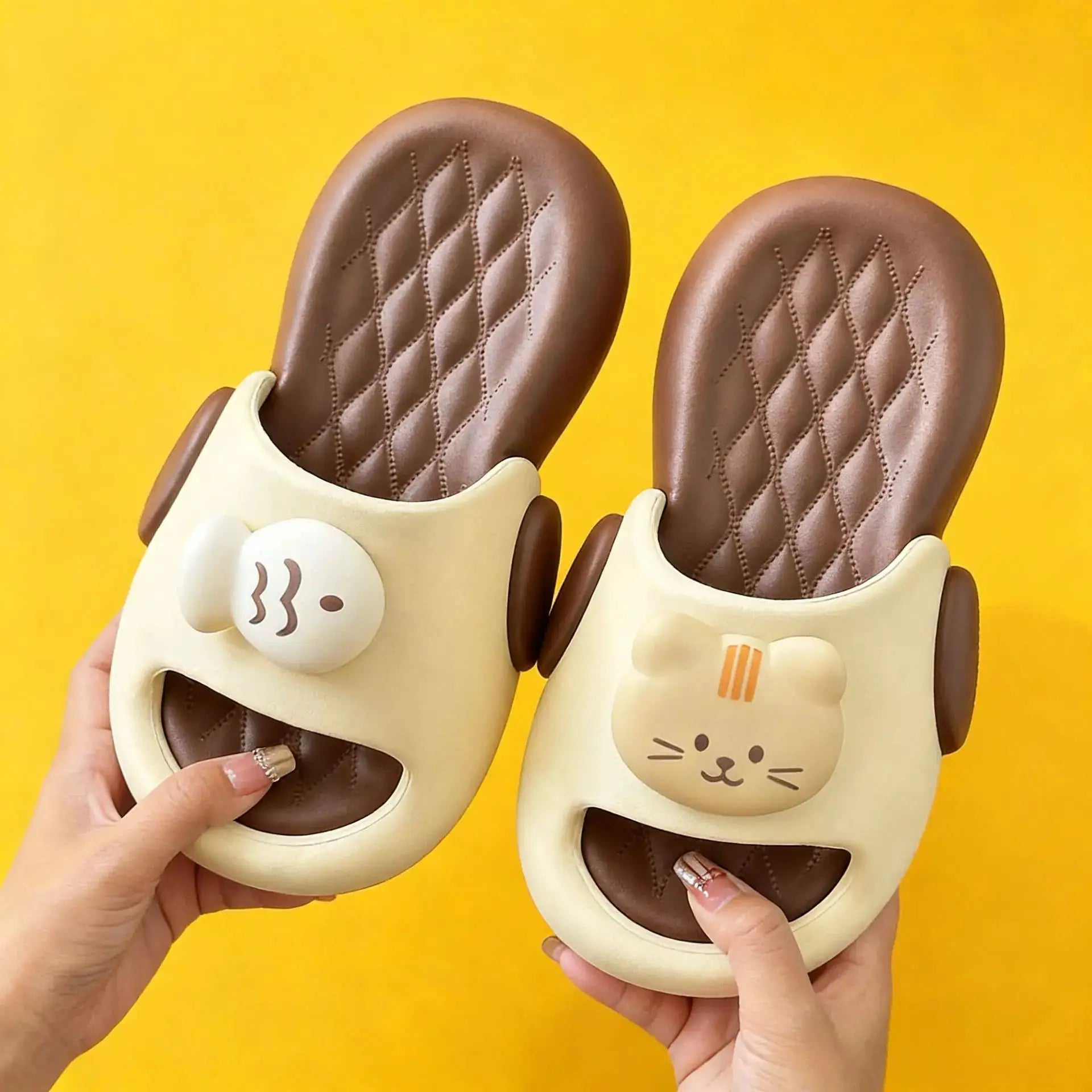 Cartoon kitten platform slippers women's summer wear non-slip cute one-word drag comfortable home sandals by All Mart Bristol Ltd