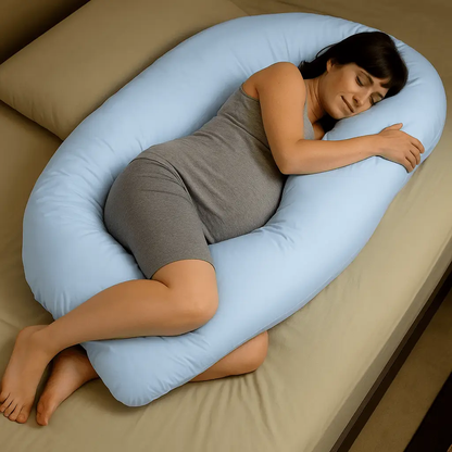 9 Ft Maternity Pillow And Case - Light Blue by For Your Little One