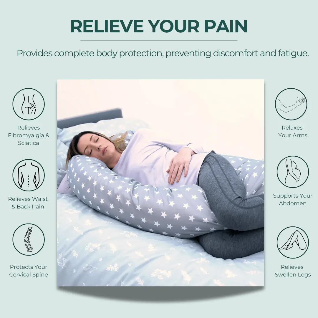 9 Ft Maternity Pillow And Case - Light Blue by For Your Little One