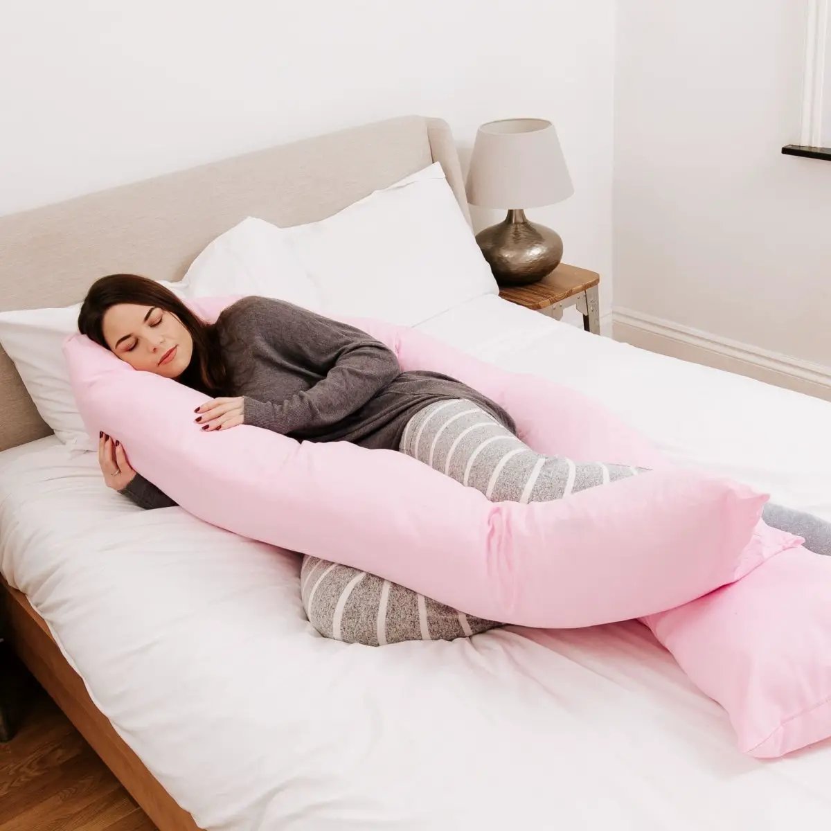 9 Ft Maternity Pillow And Case - Light Pink by For Your Little One