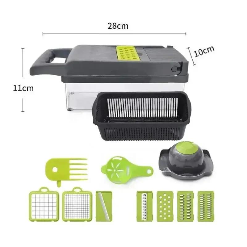 14/16 in 1 Multifunctional Vegetable Chopper Grate Food Handle Food Chopper Vegetable Slicer Dicer Cut Kitchen Items Cocina by All Mart Bristol Ltd