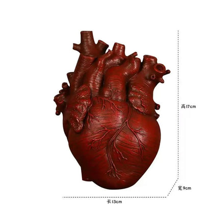 Popular Cross-Border New Texture Heart Vase Flower Cuttings Home Decoration Vase Ornaments Desktop Resin Handicrafts by All Mart Bristol Ltd