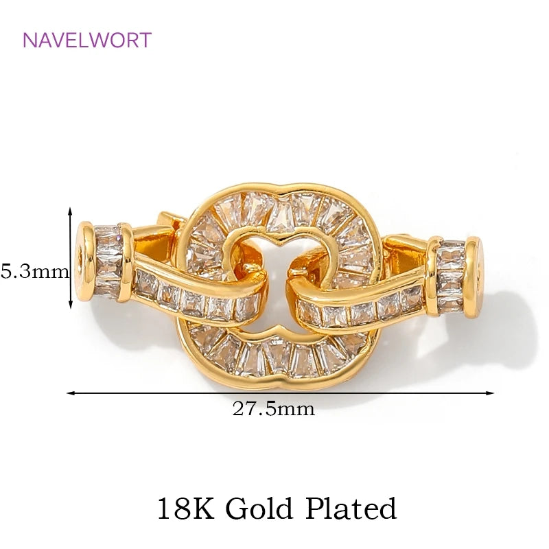 Luxury 18K Gold Plated Connectors Clasps,With Zircon Locks Clasps,Fasteners For Bracelet,DIY Necklaces Jewelry Making Findings by All Mart Bristol Ltd