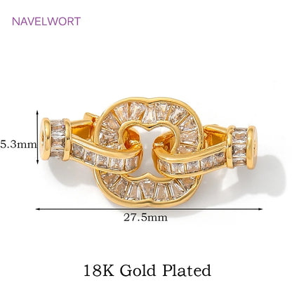 Luxury 18K Gold Plated Connectors Clasps,With Zircon Locks Clasps,Fasteners For Bracelet,DIY Necklaces Jewelry Making Findings by All Mart Bristol Ltd